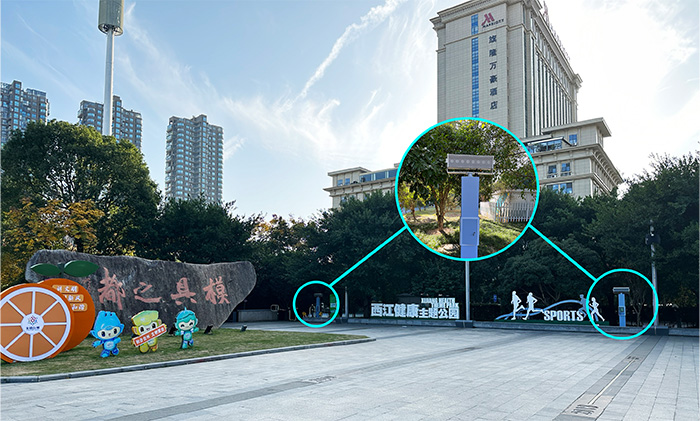 浙江黃巖西江公園應用廣場舞定向音響