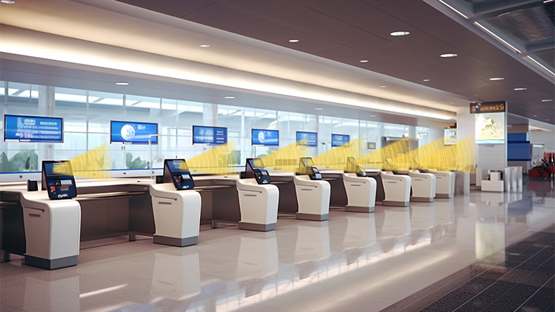 自助值機(jī)設(shè)備定向發(fā)聲示意圖